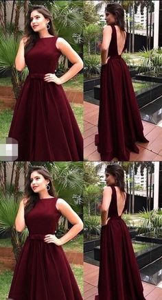 Burgundy Prom Dress Long, High Neck Prom Dress, Prom Dresses 2019, Burgundy Prom Dress, Prom Dresses Sleeveless, Backless Prom Dresses, A Line Prom Dresses, Satin Prom Dress, Long Prom Dress