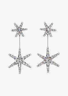 Estee Earrings -- Crystal Luxury Hair Accessories, Jennifer Behr, Twinkle Star, Luxury Hair, Silver Pin, Fine Jewelry Gift, Star Earrings, Crystal Earrings, Prong Setting