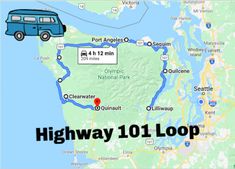 the highway map for highway 101 loop, with an image of a van on it