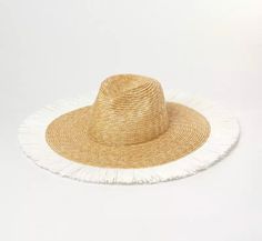 "Beautiful hat for summer or bachelorette party for the Bride to Be! Color: Natural with White  straw Brim: 10cm x 6cm fringe  Hat Height 10cm/4\"  Head Circumference: Approx 54-59cm (adjustable)  All Sales are final! Refunds or returns in certain circumstances - please message us to review." Fringe Hat, Straw Beach Hat, Straw Hat Beach, White Fringe, White Tassel, Tassels Fashion, Holiday Tops, Cow Girl, Beach Hat