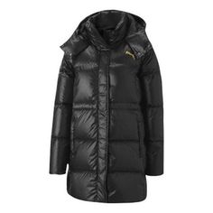 (WMNS) PUMA Cocoon Down Coat 'Black Gold' 585409-01 Coat Black, Down Coat, Black Coat, Gold, Black