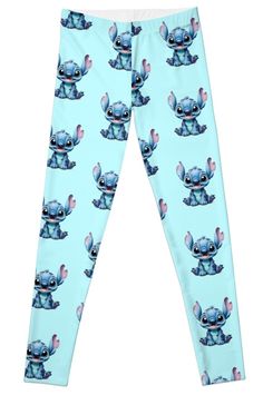 a blue legging with an image of stitchy stitch stitch stitch stitch stitch stitch stitch stitch