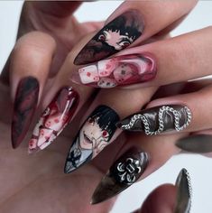 Kakegurui Anime, Horror Nails, October Nails, Blush Nails, Really Cute Nails, Get Nails