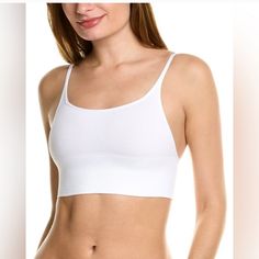 Nwt Free People Andi Square Neck Seamless Bra In White Size M/L White Seamless Camisole Tank Top, White Stretch Seamless Camisole, White Seamless Camisole Bra, White Seamless Bra For Loungewear, White Seamless Sports Bra For Summer, White Cami Crop Top With Built-in Bra, Stretch Seamless Camisole For Relaxation, Seamless Stretch Camisole For Relaxation, White Seamless Stretch Camisole