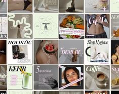 a collage of photos showing different types of women's butts and coffee