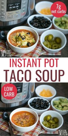 instant pot taco soup in front of an instant pot