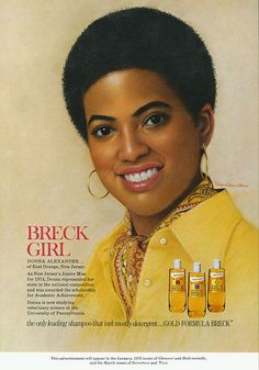 an advertisement for beck girl perfumes featuring a woman with short black hair and yellow jacket