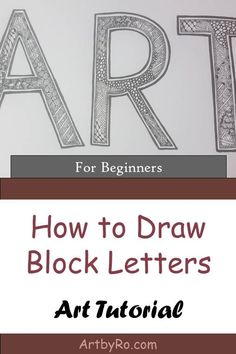 how to draw letters for beginners with the text art on it and an image of a