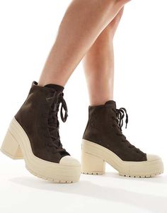 Converse Chuck 70 De Luxe heel platform sneakers in brown | ASOS Chuck 70 De Luxe Heel, Converse Heels, 70 Converse, Chuck 70 Converse, Brown Converse, New Converse, Converse Chuck 70, Chuck 70, Brown Fashion