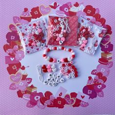 valentine's day craft kit including bracelets and beads