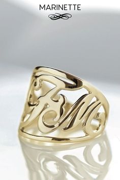 Solid 14K gold monogram ring 3 letters initials ring FedEx | Etsy Elegant 14k Gold Engraved Initials Ring, Luxury White Gold Monogram Jewelry, Silver Elegant Monogram Initial Ring, Gold Initial Ring With Polished Finish, Elegant Silver Monogram Initial Ring, Gold Sterling Silver Initial Ring With Polished Finish, Formal Monogram Sterling Silver Jewelry, Formal Sterling Silver Monogram Jewelry, Modern Monogram Promise Ring