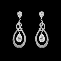 Sterling Silver Teardrop CZ Wedding Earrings - Affordable Elegance Bridal - White Diamond Accents Teardrop Earrings For Wedding, White Teardrop Wedding Earrings With Diamond Accents, White Diamond Accent Teardrop Earrings For Wedding, Silver Sterling Teardrop Earrings With Sparkling Stones, White Diamond-accented Teardrop Earrings For Wedding, Diamond White Elegant Drop Bridal Earrings, Diamond White Drop Bridal Earrings With Elegant Design, Silver Sparkling Teardrop Earrings For Anniversary, White Gold Bridal Earrings Teardrop Elegant Design