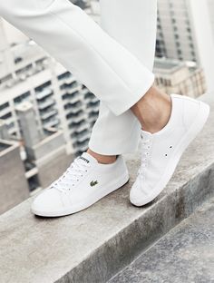 Lacoste Shoes Mens, Platform Tennis Shoes, Lacoste Sneakers, Lacoste Shoes, White Shoes Men, White Tennis Shoes, Lacoste Men, New Sneakers, Sneakers Outfit