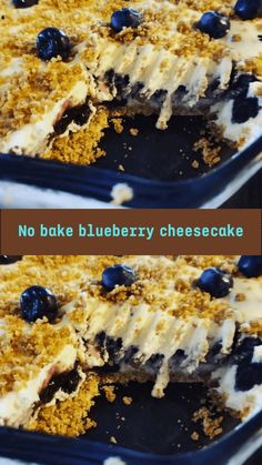 no bake blueberry yummy ice cream cake