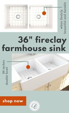 an advertisement for a farmhouse sink with instructions on how to use it