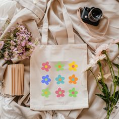 Aesthetic Flower Pattern Tote bag, Eco Friendly Everyday Bag, Canvas Women Bags, Gifts Ideas For Women, Totes, Vintage Tote bag This trendy yet durable tote is perfect for eco-friendly shopping and everyday use. Whether you're heading to the market, the beach, or a casual outing, this flower tote bag is your go-to accessory. ⭐ About the Product Material: 100% cotton canvas Fabric Weight: Heavy fabric (12 oz/yd² or 406.9 g/m²) Size: 15"x16" Handle Length: 20" handle length ⭐ Care Instructions Mac Trendy Flower Shaped Shoulder Bag For Everyday, Trendy Flower Shaped Everyday Shoulder Bag, Trendy Flower-shaped Everyday Shoulder Bag, Trendy White Flower-shaped Bag, Retro Pouch Bag As Gift, Daily Use Flower-shaped Bag With Removable Pouch, Daily Use Flower-shaped Bags With Removable Pouch, Green Flower-shaped Everyday Bags, Retro Tote Bag As Gift