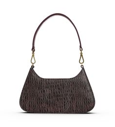 Croco Burgundy/Oxblood Everyday Rectangular Flap Bag With Handle Drop, Classic Evening Bag With Handle Drop For Everyday Use, Everyday Pouch Baguette Bag With Top Carry Handle, Everyday Pouch Clutch With Top Carry Handle, Everyday Clutch With Top Carry Handle, Everyday Use Pouch Baguette Bag With Top Carry Handle, Everyday Use Baguette Bag With Top Carry Handle, Baguette Bag With Top Carry Handle, Luxury Burgundy Bags For Everyday Use