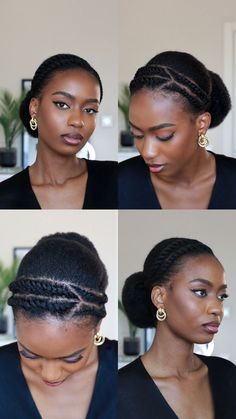 Simple Natural Braids For Black Women, B3 Hair Styles, Wedding Hair Styles For Black Hair, Cute Simple 4c Hairstyles, Elegant Hairstyles 4c Hair, Elegant Black Hairstyles Natural, Elegant Hairstyles Natural Hair, Curly Natural Hairstyles For Black Women Wedding, Job Interview Hairstyles For Black Women