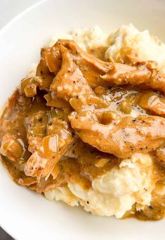 Smothered Chicken and Gravy Smothered Chicken And Gravy, Buttery Rice, Smothered Chicken Recipes, Buttery Potatoes, Batch Baking, Comfort Food Chicken, Restaurant Copycat, Cheesy Mashed Potatoes