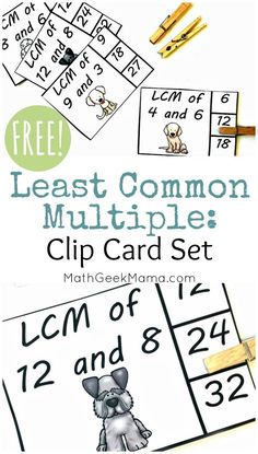 {FREE} Least Common Multiple Practice for Grades 4-6 Least Common Denominator, Elementary School Math Activities, Least Common Multiple, Common Multiples, Free Math Resources, Teaching Multiplication, Math Geek, Free Math Worksheets, Math Printables