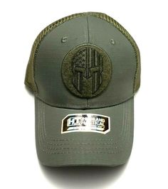 Highland Tactical Spartan Trucker Mesh Snapback Hat Olive OSFM  Stay inspired with the tact of a Spartan. This hat is comfortable and adjustable for a great fit. The Spartan Trucker Mesh Hat keeps your head cool with the breathable netted mesh. Stay looking good when you just want wake up, throw on a cap, and run out the door. Highland Tactical Spartan Trucker Mesh Hat: Spartan Patch Pre-curved bill Material: 65%Cotton, 35%Polyester Closure: Snapback Size: One Size Fits Most (OSFM) Color: Olive Military Style Khaki Baseball Cap With Curved Brim, Khaki Military Hat For Sports, Khaki Military Baseball Cap For Sports, Khaki Military Style Baseball Cap For Sports, Military Style Trucker Hat With Curved Brim, Khaki Military Style Trucker Hat, Military Hat With Adjustable Logo Patch, Military Style Khaki Snapback Trucker Hat, Military Style Khaki Trucker Hat Snapback