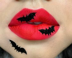 Hallowen Schminke, Dark Fairy Makeup, Halloween Lip Makeup, Halloween Lipstick, Halloween Lips, Ombre Lip, Lip Artwork, Lips Art, Halloween Makeup Diy