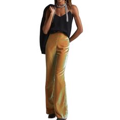 You'll Love These Super Soft, Iridescent & Versatile Flared-Leg Pants. Brand New W/Tag *Flared Leg Silhouette *Pull-On Styling *Side Zip Closure *Viscose, Polyester *Dry Clean *Italy Color: Yellow - Green (Chartreuse | Cintron) Approximate Rise: 11" Approximate Inseam: 32" Product Label Has A Mark To Indicate That Item Cannot Be Returned To Retail Store Flare Lounge Pants, Red Leather Pants, Sequin Flare Pants, Striped Flare Pants, Velvet Flare Pants, Green Chartreuse, Black Flare Pants, Nanette Lepore Dress, Red Flare