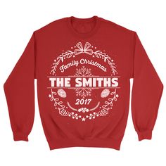 "CUSTOM FAMILY CHRISTMAS SWEATSHIRT IMPORTANT: Please provide your FAMILY NAME in the \"Checkout Notes To Seller\". Planning a holiday party? These sweatshirts are right for you! \"Family Christmas 2018\" sweatshirts will make a great addition to your outfit during the Christmas family gathering. These are unisex cut sweatshirts that will fit all members of your family (adult sizes - please see the size chart in the last image of this listing). Shirt features: ~ Unisex fleece crewneck sweatshirt Cheap Family Matching Winter Sweatshirts, Cheap Family Sweatshirt With Letter Print, Christmas Family Gathering, Custom Sweaters, Gift Envelope, Cut Sweatshirts, Christmas 2022, Christmas Memory, Custom Sweatshirts