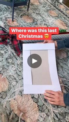 a person holding up a piece of paper with the words where was this last christmas?