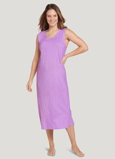 Jockey® Everyday Essentials 100% Cotton Tank Sleep Dress Comfortable Cotton Sleep Dress, Casual Knee-length Sleep Dress, Comfortable Daywear Dresses For Spring, Comfortable Spring Daywear Dresses, Casual Cotton Midi Dress For Loungewear, Casual Dress For Sleepover, Comfortable Spring Loungewear Dresses, Sleeveless Relaxed Fit Midi Dress For Loungewear, Sleeveless Midi Dress With Relaxed Fit For Loungewear