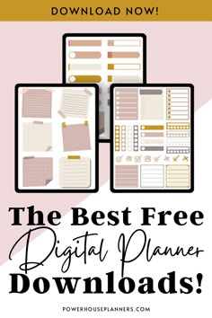 the best free digital planner printables for your home or office - includes 5 pages