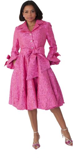 Chancele 9756 fuchsia brocade dress Brocade Dress, Dress Colors, Denim Maxi Dress, Brocade Dresses, Timeless Dress, Bell Sleeve Dress, African Print, Bell Sleeve, Wedding Styles