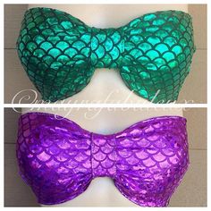 two pictures of the same purple and green bow tie