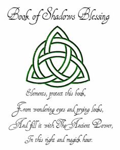 the book of shadows blessing with celtic symbols