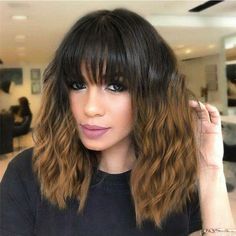 Short Wavy Curly Hair, Short Wavy Wig, Bangs For Women, Shoulder Length Bob, Curly Bob Wigs, Wavy Wig, Short Hair Wigs, Red Wigs, Wavy Curly Hair