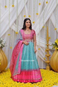 Pink Half Sarees, Chaturthi Decoration, Tissue Dupatta, Wedding Background Wallpaper, Photoshoot Outdoor, Half Sarees, Pre Wedding Photoshoot Outdoor, Churidar Designs, Long Frock