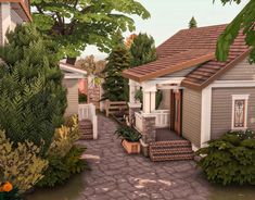 Big family house the Sims 4 Sims 4 Two Houses One Lot, Sims 4 New England House, Sims 4 Growing Together House, Sims 4 Growing Together Cc, Growing Together Sims 4, Sims Landscaping, The Sims Houses, Sims 4 Decor Ideas