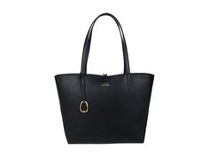 LAUREN Ralph Lauren Faux Pebble Grain Reversible Tote Medium - Handbags : Black/Blanket Stripe : Get fancy with the charming polyurethane LAUREN Ralph Lauren Faux Pebble Grain Reversible Tote Medium featuring dual shoulder straps. Push clasp closure with signature logo detail at front. Included zip pouch. Imported. Measurements: Bottom Width: 12 in Depth: 4 1 2 in Height: 10 1 2 in Strap Length: 23 in Strap Drop: 10 in Weight: 15.4 oz Please note, the hardware color and interior lining may diffe Branded Hardware Shoulder Bag For Work, Black Blanket, Handbags Black, Medium Handbags, Reversible Tote, Zip Pouch, Leather Pumps, Signature Logo, Black Handbags