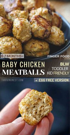 the baby chicken meatballs are ready to be eaten