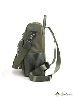 BirdinBag - Premium Zip-Front Backpack: Classic Design for Effortless Style Khaki Backpack Shoulder Bag With Zipper, Multifunctional Khaki Backpack For Everyday Use, Modern Green Backpack With Zipper Closure, Green Leather Backpack With Zipper Closure For School, On-the-go Anti-theft Backpack Shoulder Bag, Khaki Backpack With Zipper Closure For Everyday Use, Khaki Backpack With Zipper Pocket, Multifunctional Anti-theft Backpack Shoulder Bag, Versatile Khaki Backpack