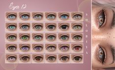 an image of many different colored eyes