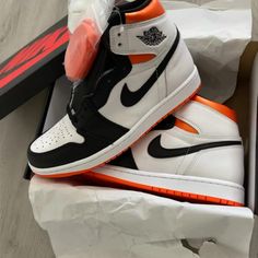 Striking Air Jordan 1 High Og Sneakers In A Vibrant Electro Orange Color . They Are Brand New With Tags And Come In The Original Box . If You Need Other Sizes Or Styles . Just Send Me A Message . Orange Aj1 Outfit, Orange Jordan Shoes For Streetwear, Orange Basketball Shoes With Contrast Sole For Streetwear, Sporty Orange High-top Jordan Shoes, Orange High-top Sneakers With Contrast Sole For Sports, Orange High-top Sneakers With Air Max Cushioning, Custom Orange High-top Sneakers With Air Max Cushioning, Orange High-top Custom Sneakers With Air Max Cushioning, Orange Basketball Shoes With Air Max Cushioning For Streetwear