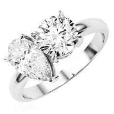 two stone engagement ring with pear shaped diamonds