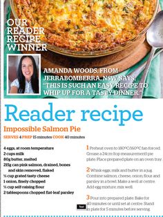 the recipe book is open to read it's contents and features an image of a casserole