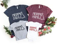 TITLE: Merry Mama Merry Mini Shirt, Merry Family Matching Shirt, Mama Mini Matching Shirt for Christmas, Mommy and Me Christmas Shirt, Mom Daughter → All our simple color ones like White and Black are 100% Cotton. → All our Heathered Colors are cotton/polyester blend and they are super comfy soft! → Bella-Canvas Unisex Jersey Short Sleeve Crew-Neck Unisex T-Shirt → Soft and High-Quality Fabric → Sueded Jersey → Pre-shrunk → Taped shoulder-to-shoulder → Tear away label → Side Seamed → Retail fit Happy New Year Gift, New Year Shirt, Matching Christmas Shirts, Christmas Party Shirts, Mommy And Me Shirt, New Years Shirts, Dinosaur Shirt, Family Shirts Matching, Group Shirts