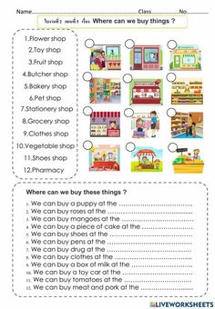 a worksheet with words and pictures on it