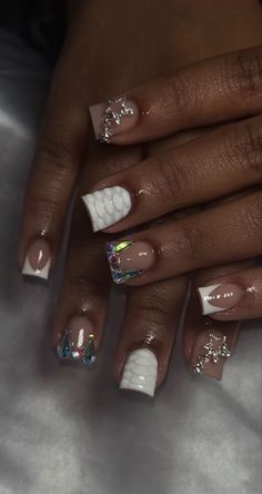 Short Bling Acrylic Nails, Dope Swag Outfits, Dope Nail Designs