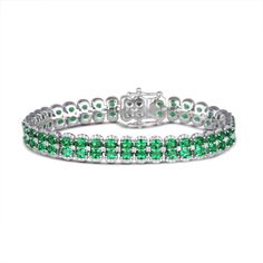 Dazzling double oval emerald and diamond bracelet. Fana Jewelry, Color Stones Jewelry, Diamond Bracelet Design, Emerald Bracelet, Wrist Wear, Designer Fashion Jewelry, Emerald Jewelry, Jewelry Business, Metal Bracelets