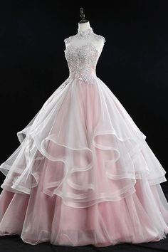 Pink Tulle Lace Sweet 16 Dresses Long Quinceanera DressesSilhouette: A-LineMaterial: Tulle LaceWaist: NaturalBack Details:Lace-UpLength:Floor LengthLining: Fully LinedBuilt-In Bra: Yes Sweet 16 Organza Ball Gown Dress, Pink Sleeveless Wedding Dress For Debutante Ball, White Ball Gown For Sweet 16, Pink Organza Dress For Quinceanera, Pink Ruffled Quinceanera Dress For Wedding, Sleeveless Ruffled Ball Gown For Quinceanera, Tiered Evening Dress For Wedding And Prom Season, Tiered Evening Dress For Wedding In Prom Season, Elegant Ruffled Dresses For Sweet 16