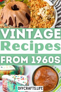 vintage recipes from 1960 are featured in this postcard for diycraftslife com